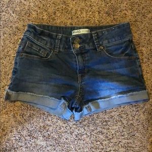 two button jean shorts